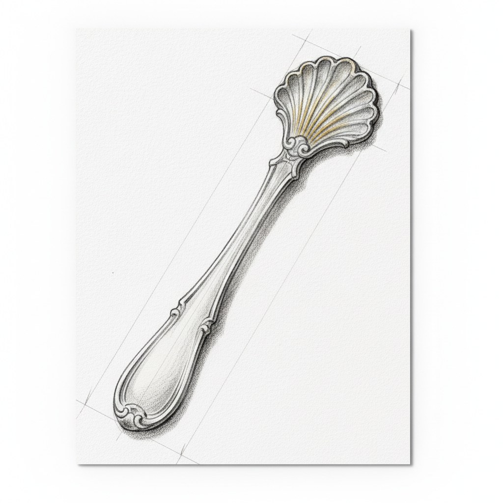Coquille, dessin au fusain