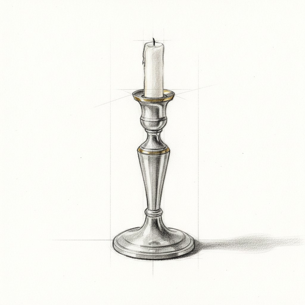 Flambeau, dessin au fusain