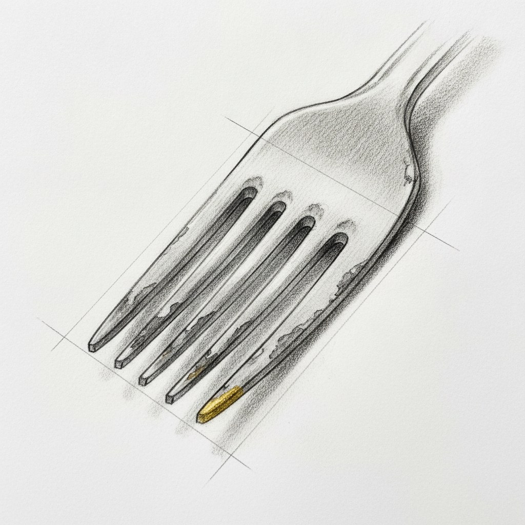Fourchon, dessin au fusain