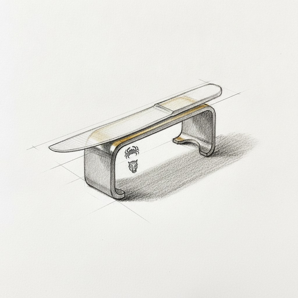 Porte-couteau, dessin au fusain