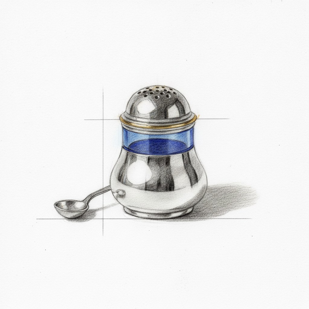 Salière, dessin au fusain