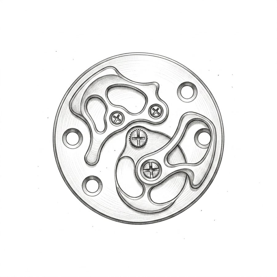 Croquis au crayon — La platine — Mon Bijoutier d'Ici