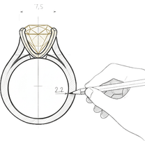 Bague en coupe — croquis d’atelier