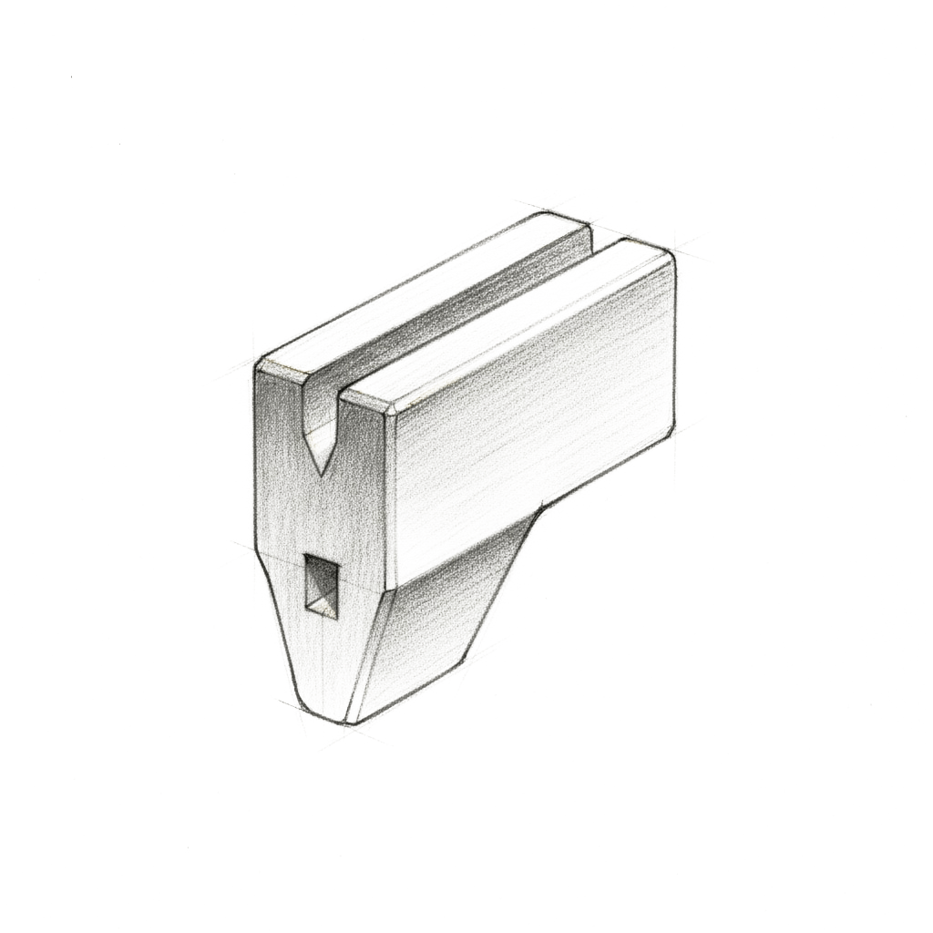 Cheville d'établi — croquis d'atelier au fusain