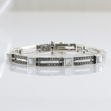 Bracelet en Argent 925 (Nacre - Marcassites)