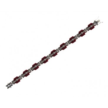 Bracelet en Argent 925 (Cornaline - Marcassites)