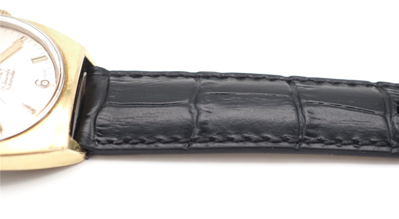 Longines Comet, bracelet cuir de veau noir — vue 2