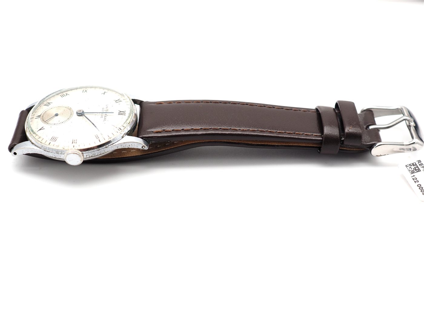 Universal Genève, bracelet cuir marron — vue 3