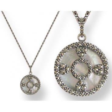Collier en Argent 925 (Nacre - Marcassites)