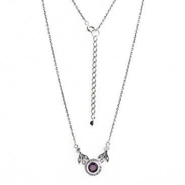 Collier en Argent 925 (Améthyste - Oxydes de zirconium)
