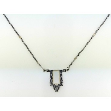 COLLIER ARGENT 925 (NACRE - MARCASSITES)