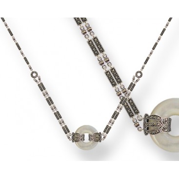 Collier en Argent 925 (Nacre - Marcassites)