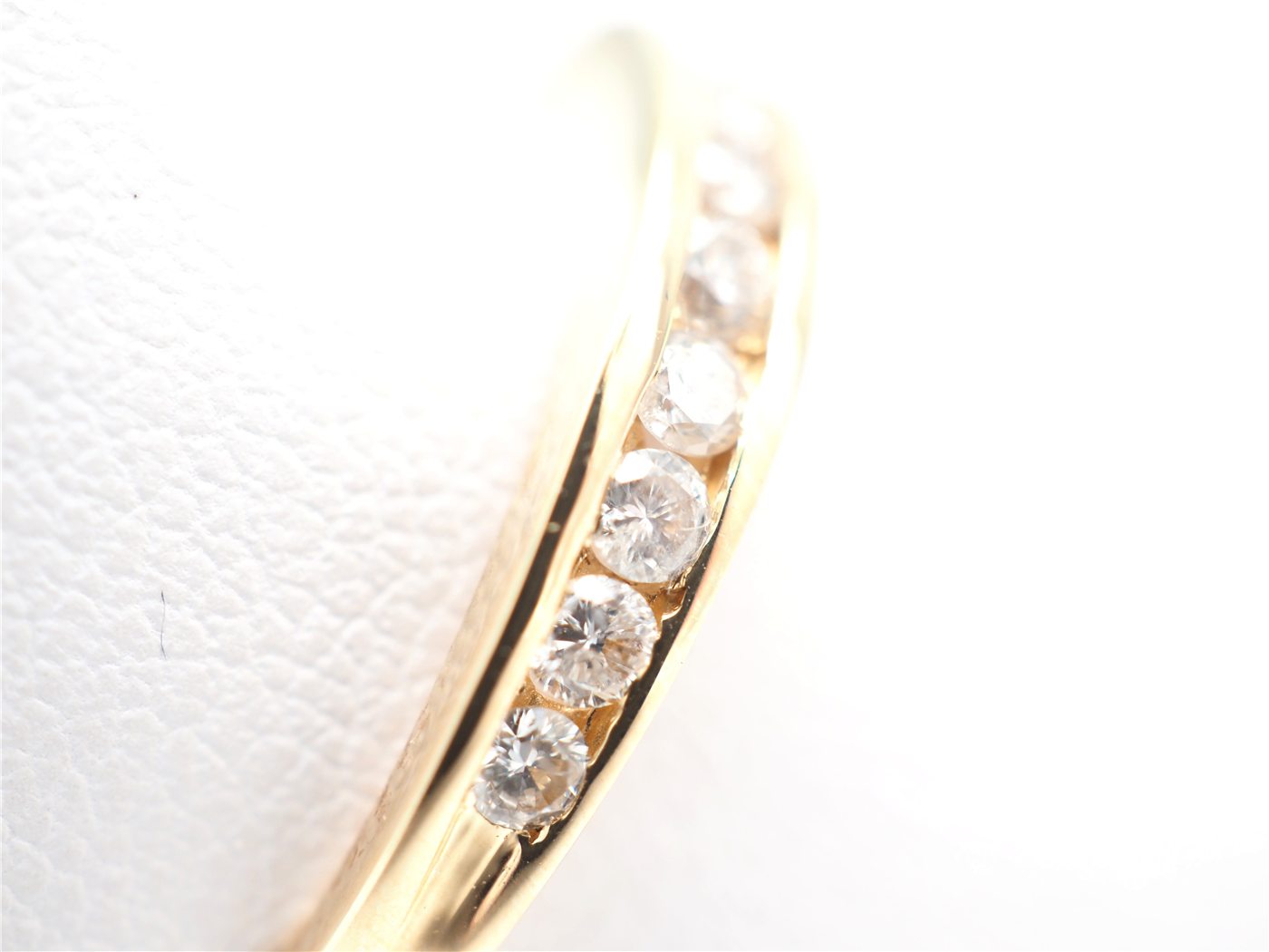 Alliance demi-tour or jaune & diamants — vue 2