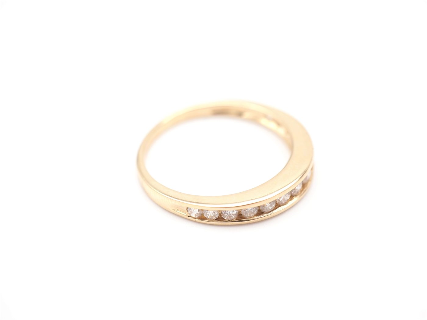 Alliance demi-tour or jaune & diamants — vue 4