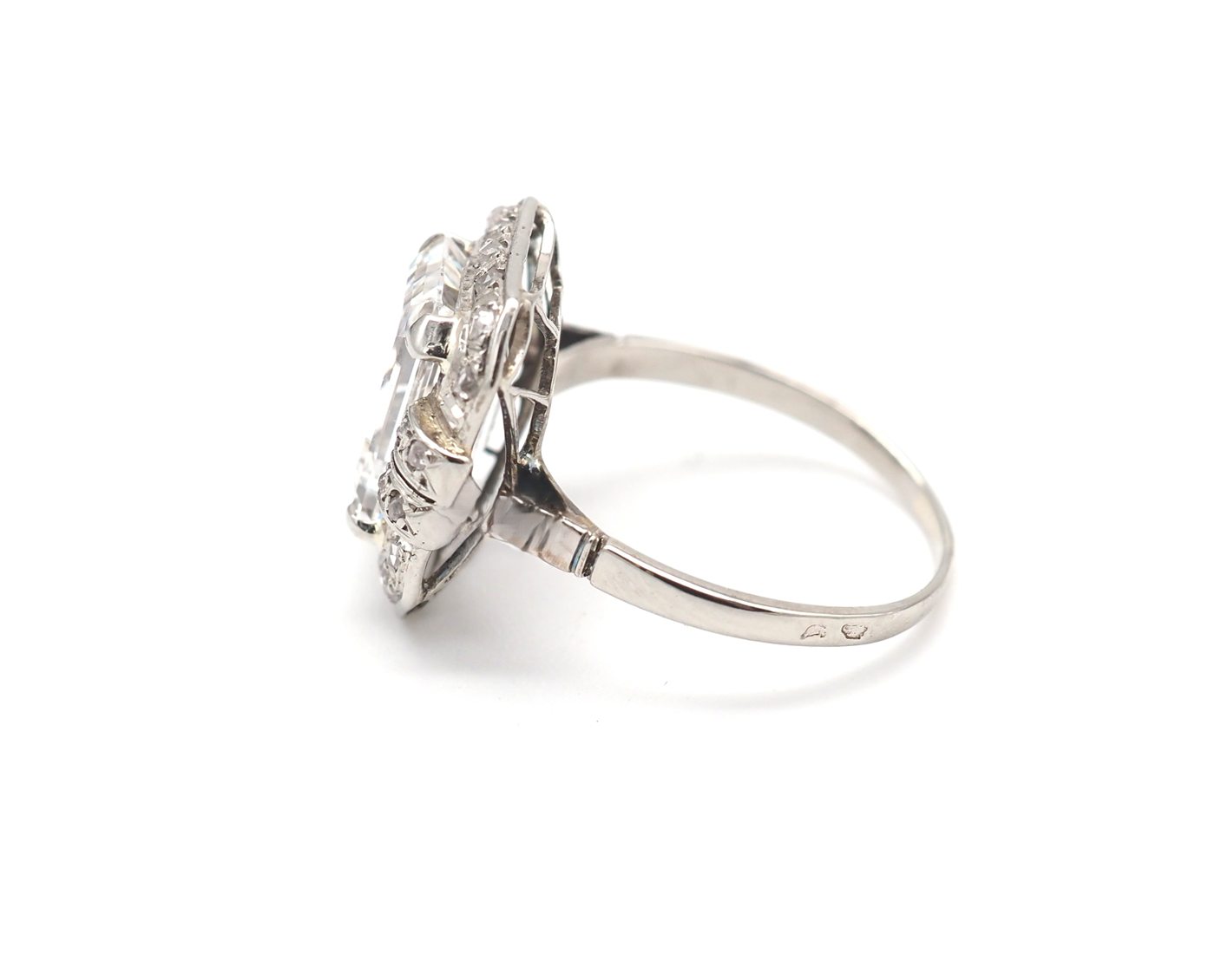 Bague or blanc 750 mil avec diamants — vue 3
