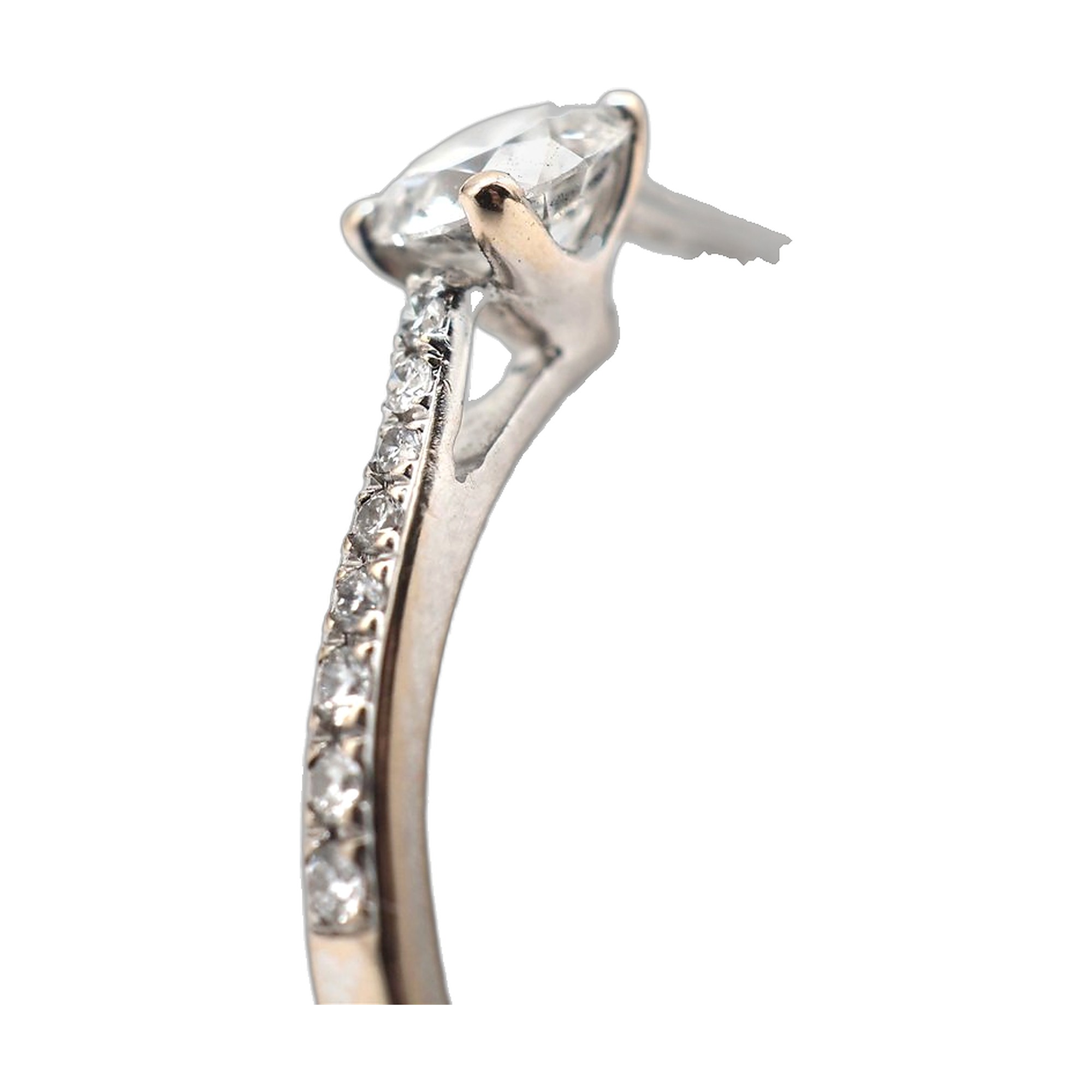 Bague en or blanc 750 et diamant — vue 2