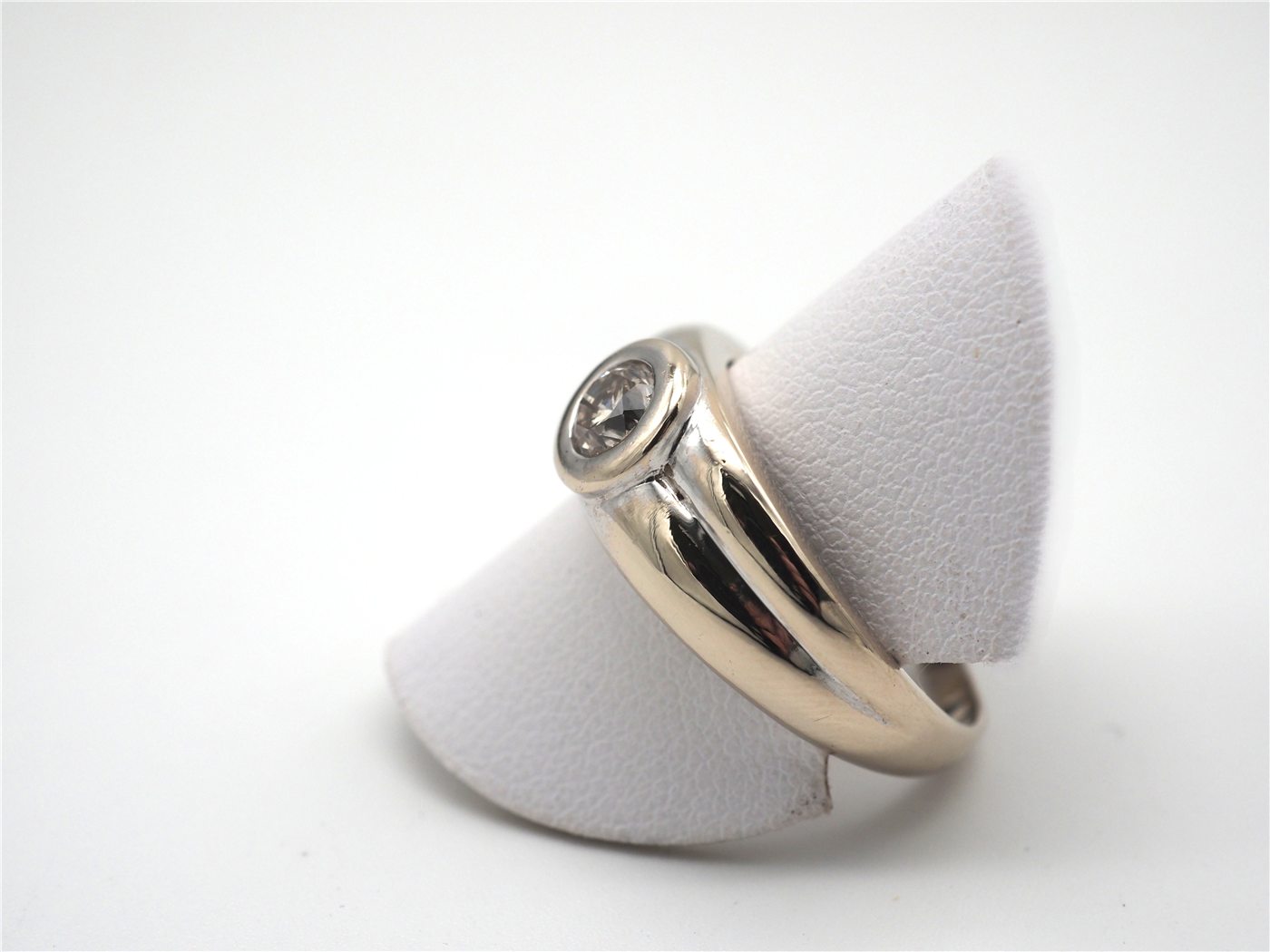 Bague jonc or blanc 750