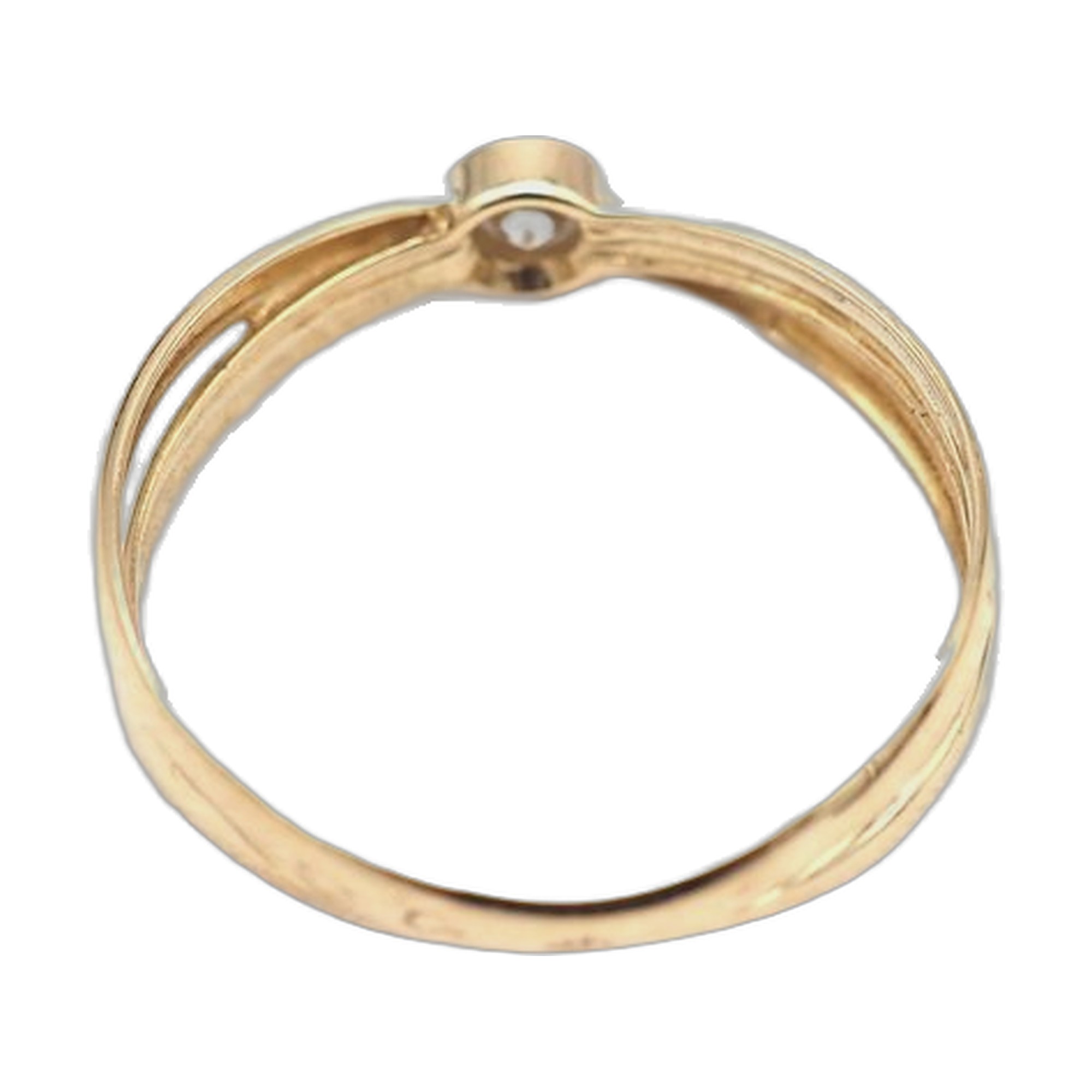 Bague double anneau or jaune & diamant