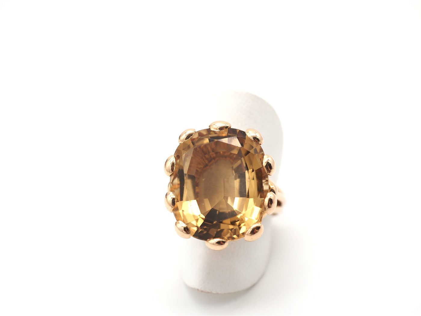 Bague cocktail en or jaune avec citrine — vue 2