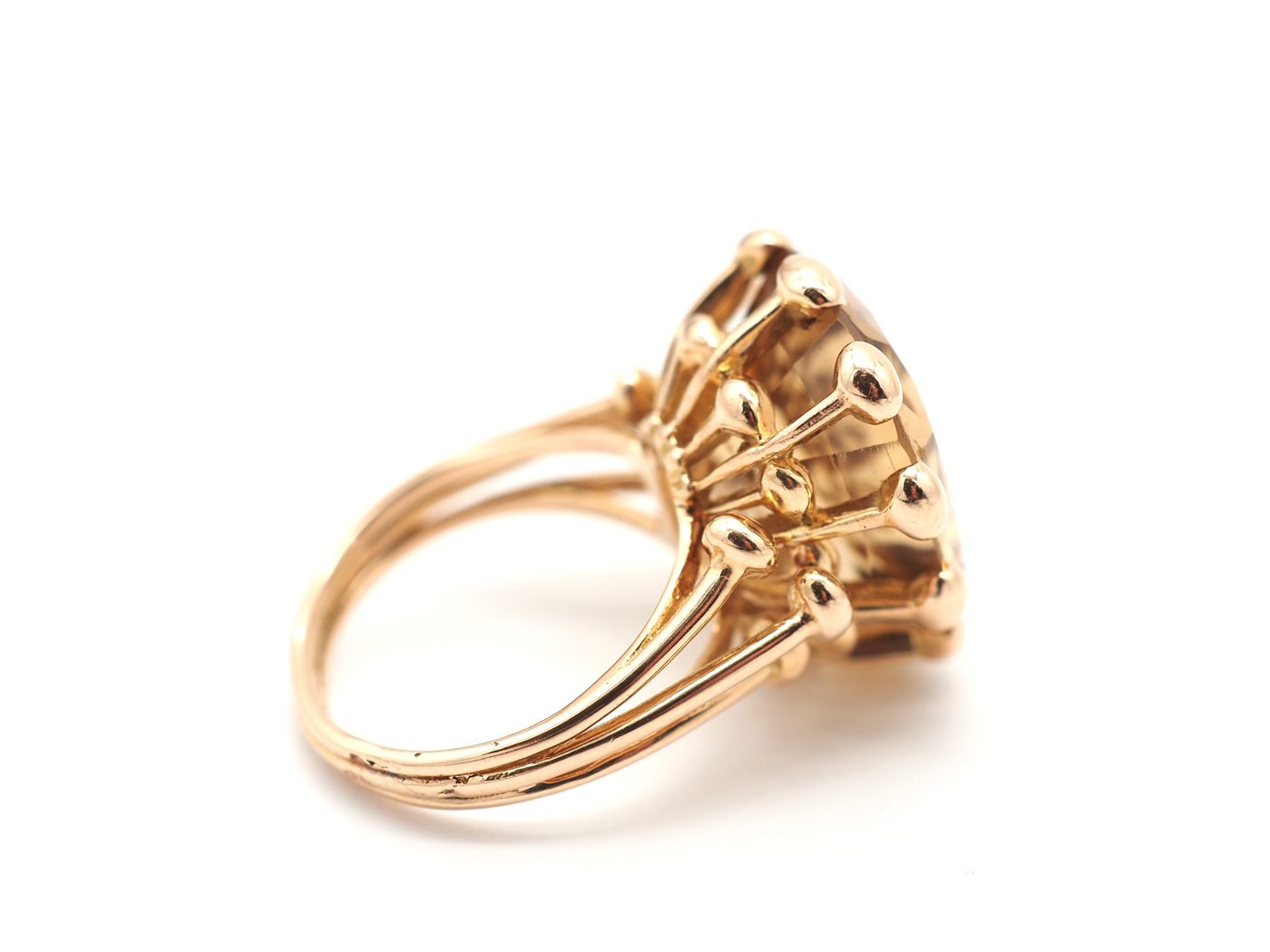 Bague cocktail en or jaune avec citrine — vue 4
