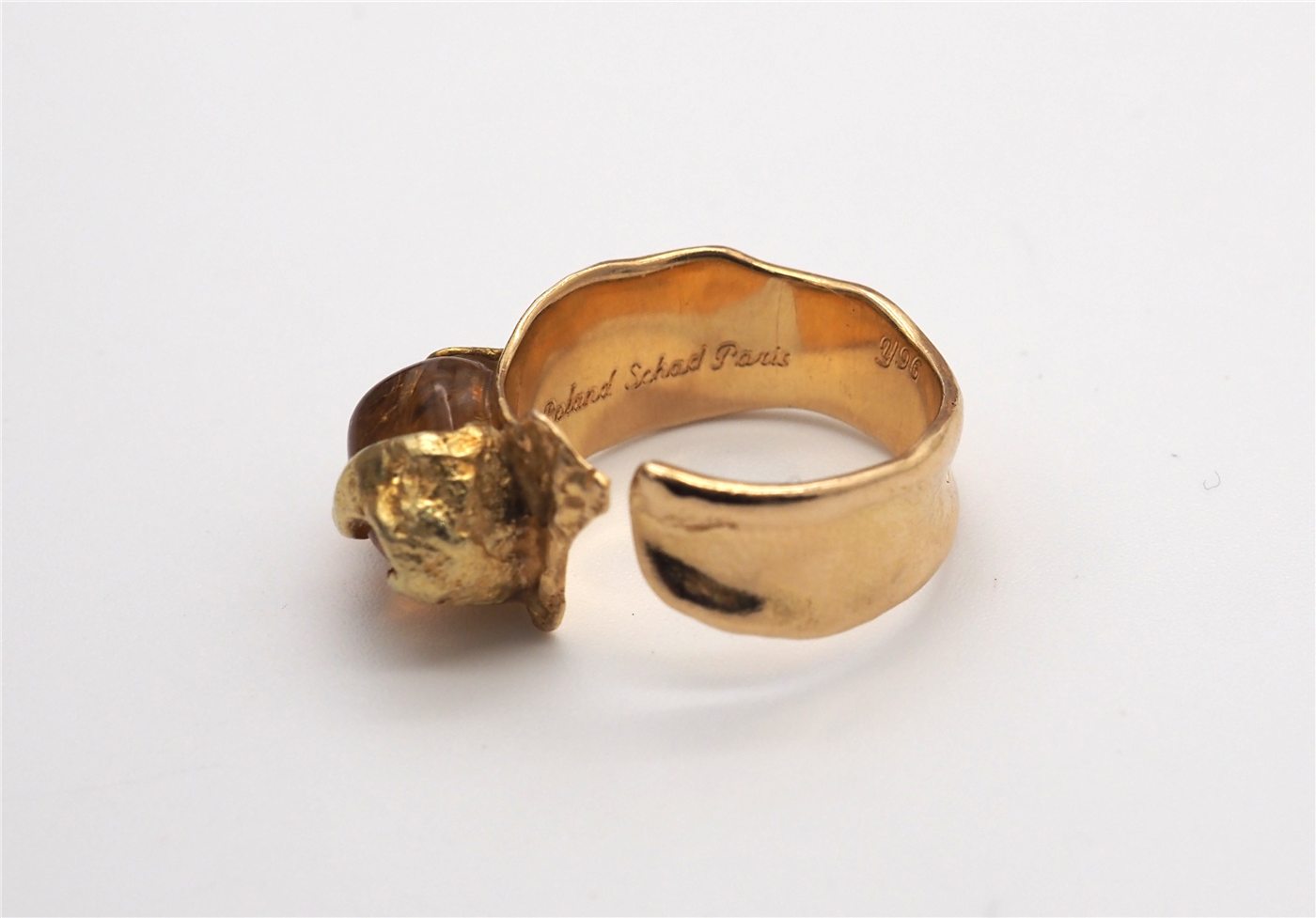 Bague en or jaune et citrine — vue 2