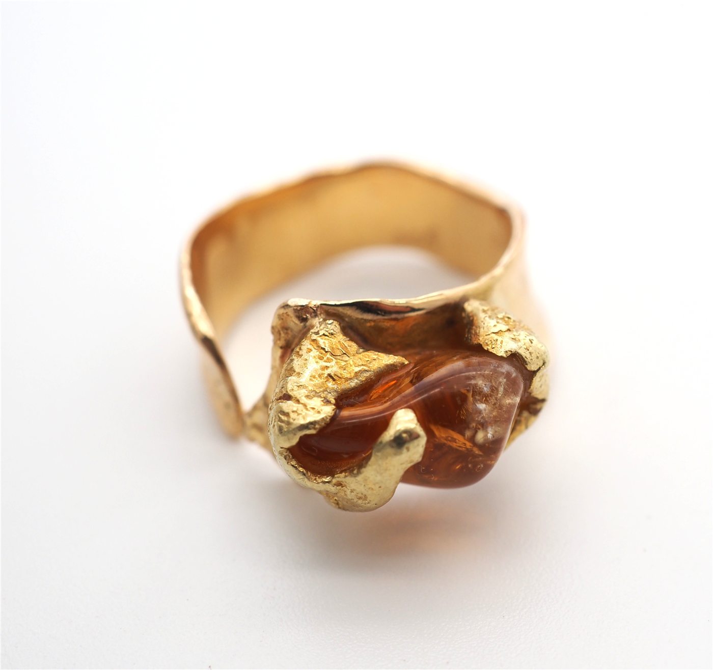 Bague en or jaune et citrine — vue 3
