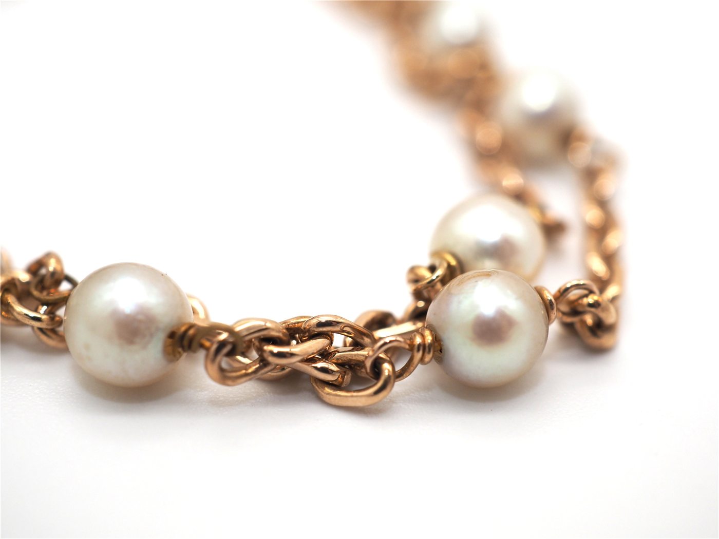 Bracelet en or jaune et perles de cultures — vue 2