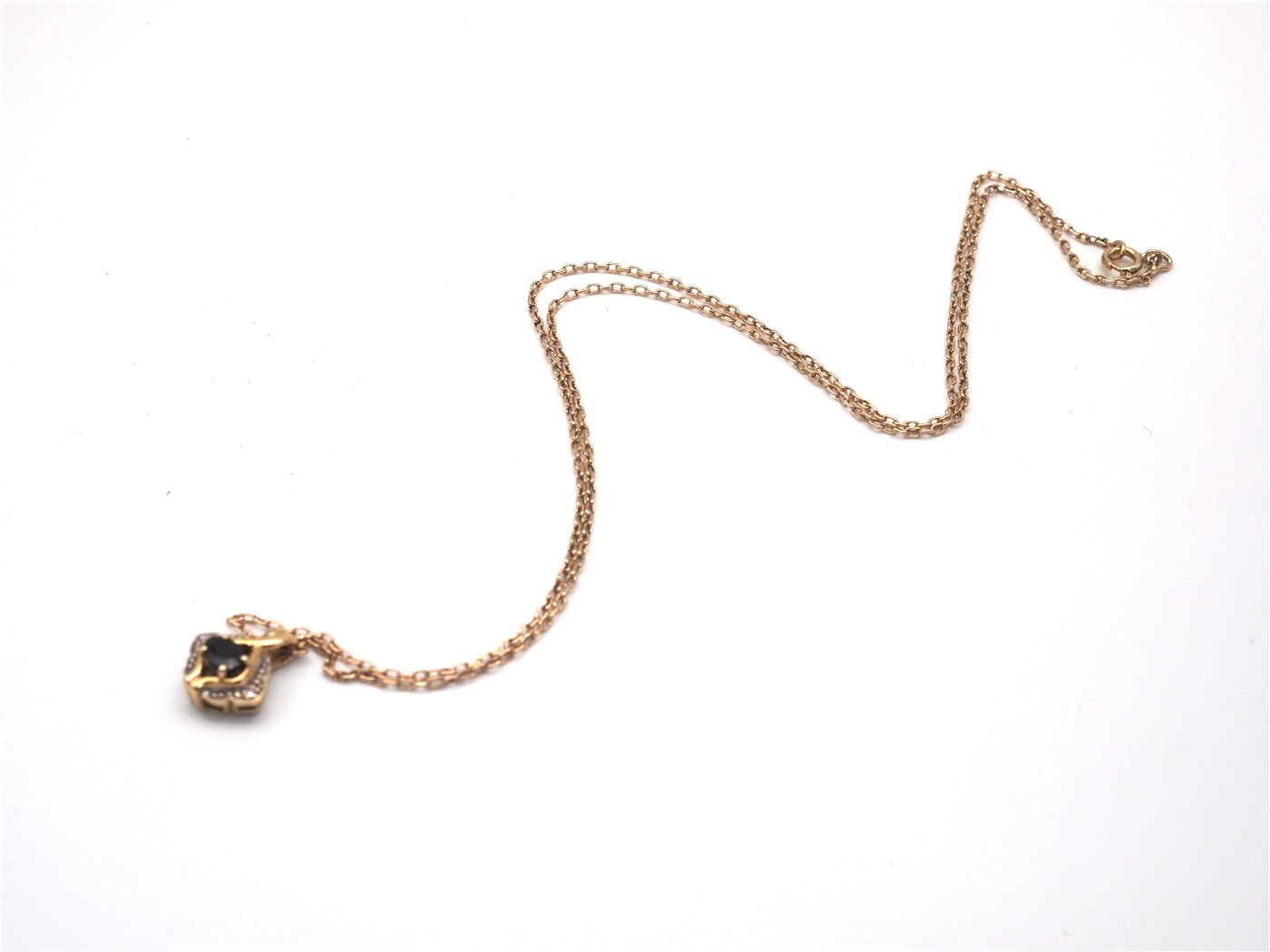 Collier or jaune 750 mil avec pendentif saphir — vue 3