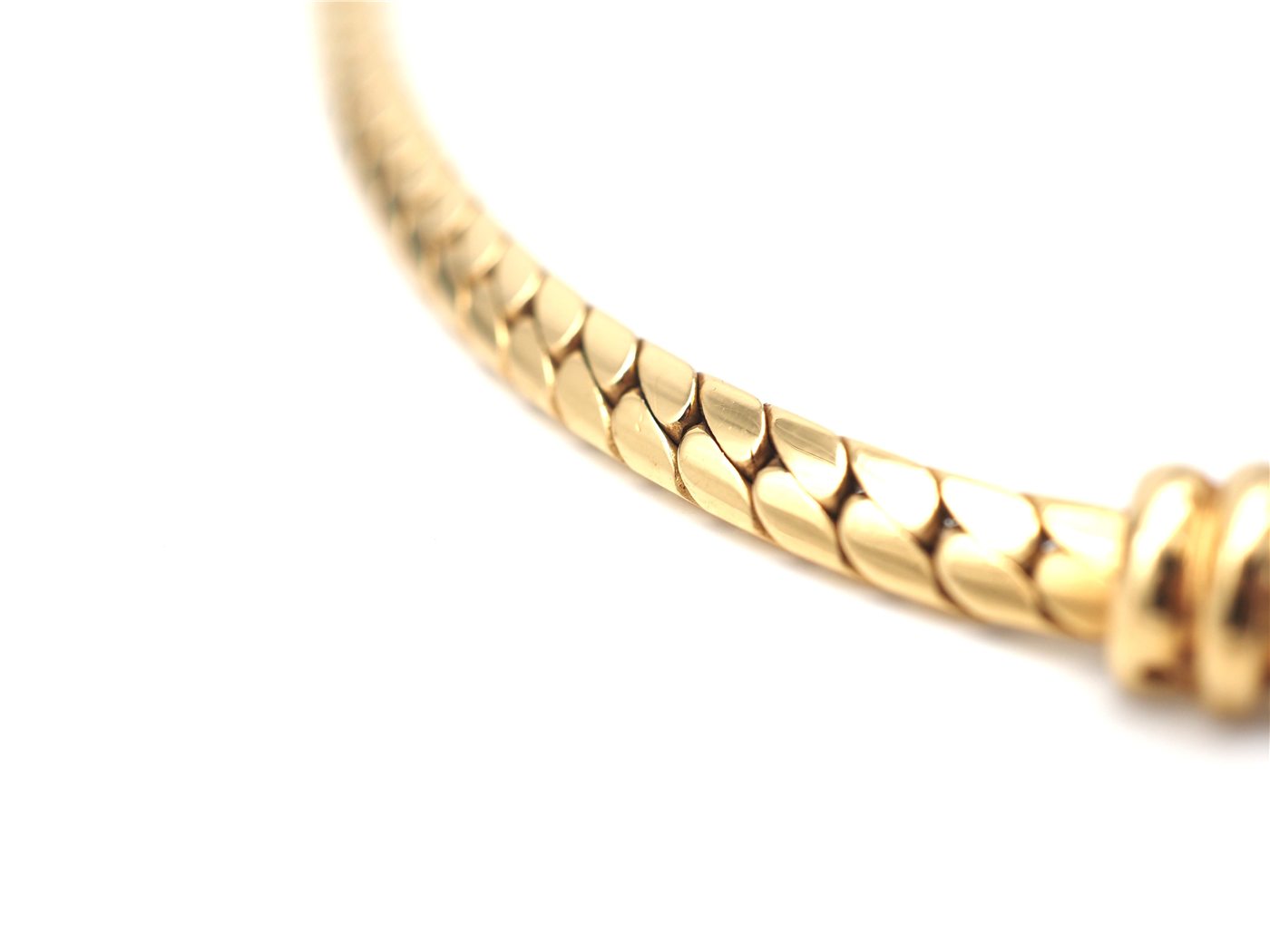 Collier bi or 750 mil, saphir cabochon et diamants — vue 3