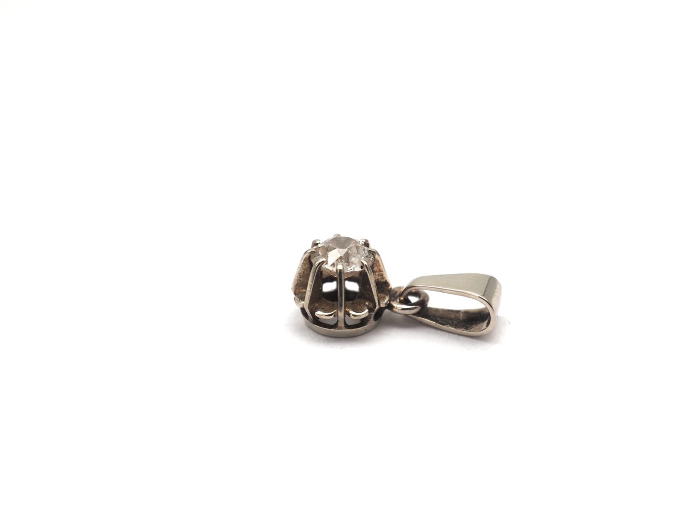 Pendentif ancien en or blanc 750 avec diamant — vue 2