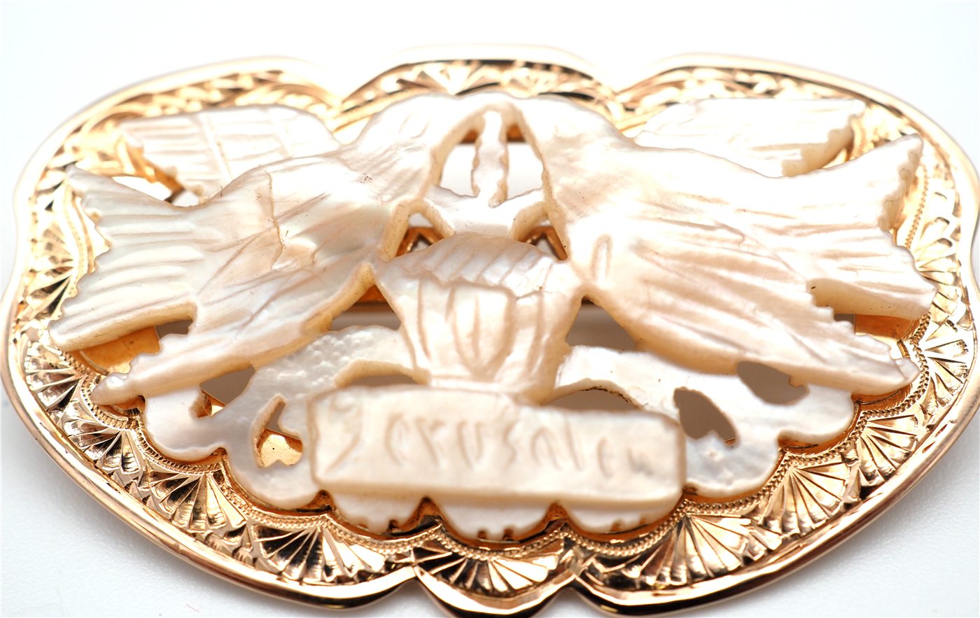 Broche or rose 750 & nacre — vue 3