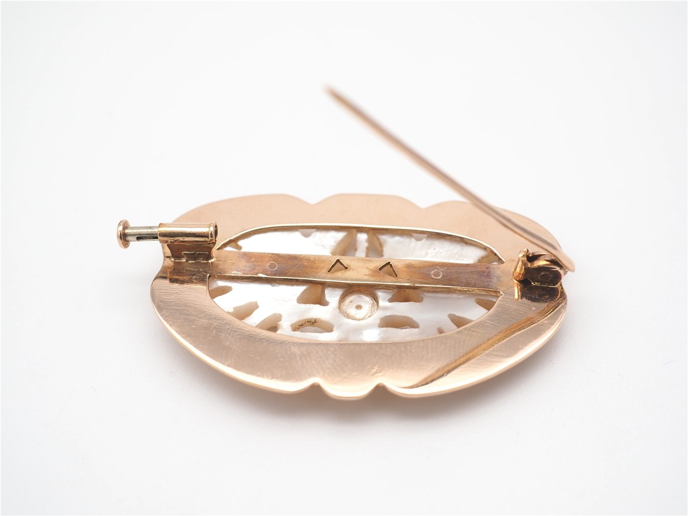 Broche or rose 750 & nacre — vue 4