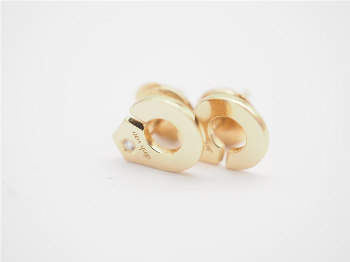 Boucles d'oreilles Dinh Van or jaune dimants — vue 2
