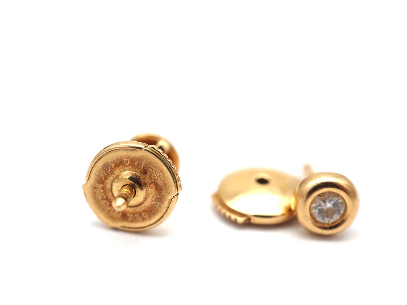 Boucles d'oreilles en or jaune 750 et diamants — vue 2