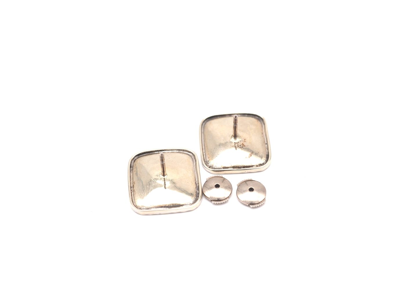 Boucles d'oreilles or blanc, diamant & fermoir Alpa — vue 2