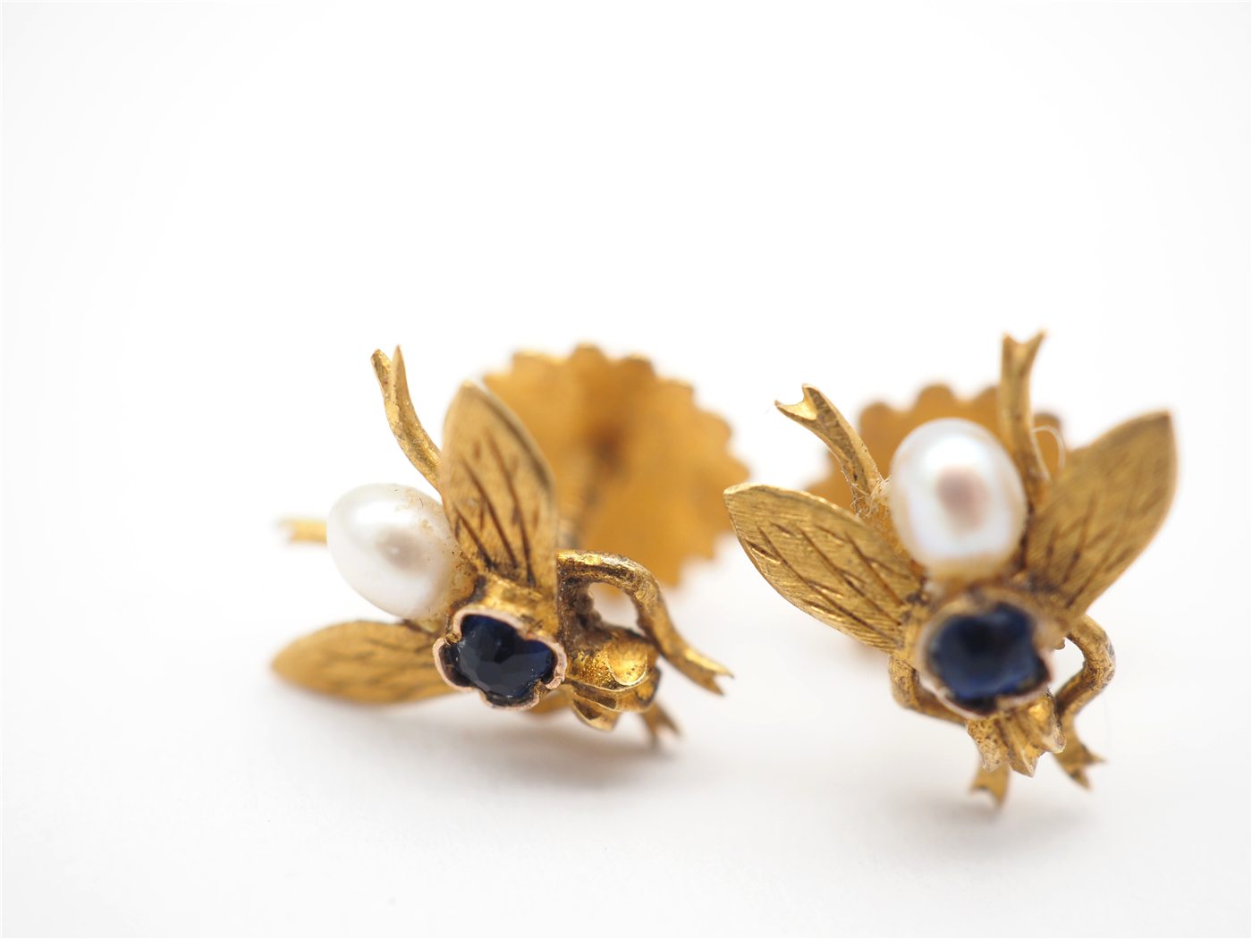 Boucles d'oreilles or jaune 750 verneuil et perle
