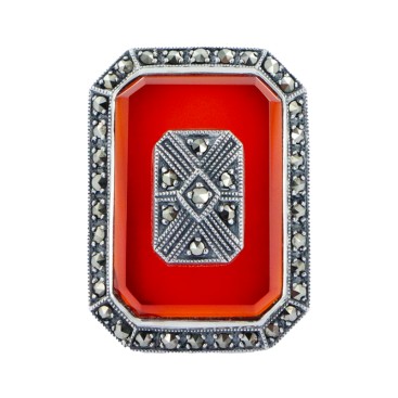 Bague en Argent 925 (Cornaline - Marcassites) — vue 2