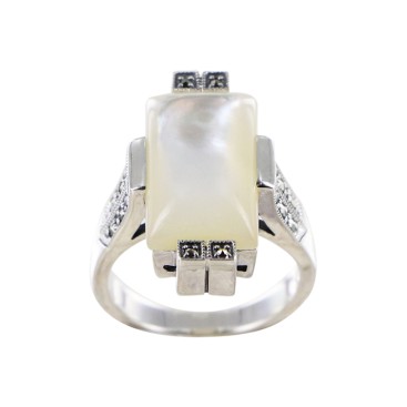 Bague En Argent 925 (Nacre - Marcassites)