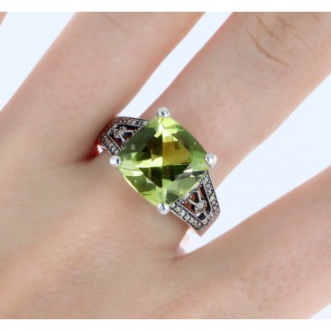 Bague en Argent 925 (Quartz Lemon - Marcassites) — vue 2