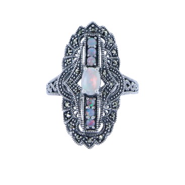 Bague en Argent 925 (Opales Marcassites) — vue 2