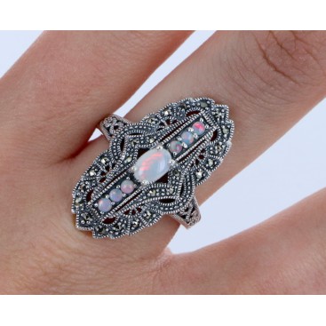Bague en Argent 925 (Opales Marcassites) — vue 3