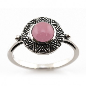 Bague en Argent 925 (Jade rose)