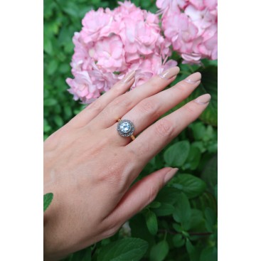 Bague En Argent Et Vermeil 925° (Topaze bleue) — vue 2