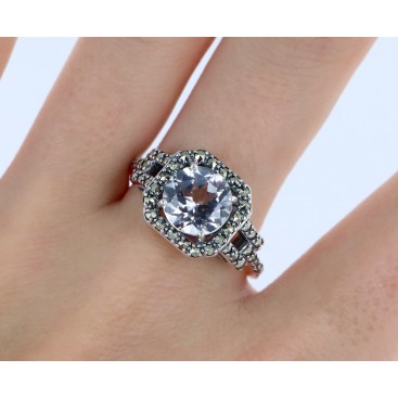 Bague en Argent 925 (Topaze claire - Marcassites) — vue 2