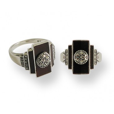 Bague en Argent 925 (Cornaline - Marcassites)