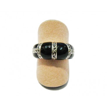 Bague en Argent 925 (Onyx - Marcassites)