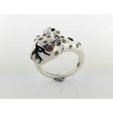 BAGUE ARGENT 925 (EMAIL NOIR - MARCASSITES)