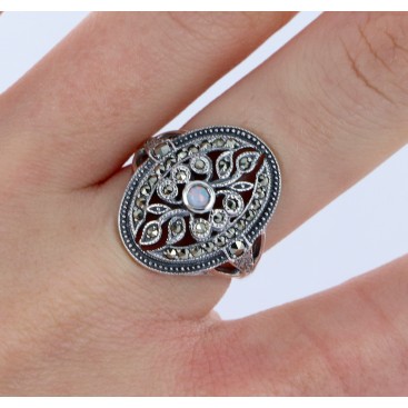 Bague en Argent 925 (Opale - Marcassites) — vue 2