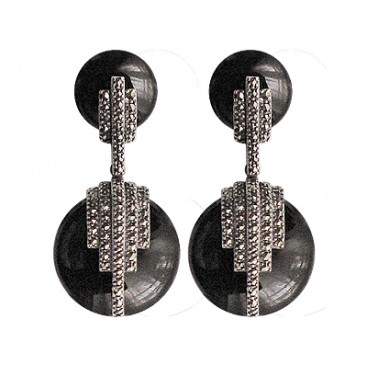 B.O en Argent 925 (Onyx - Marcassites)