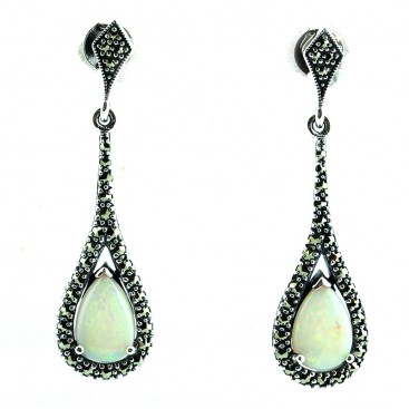 B.O en Argent 925 (Opale - Marcassites)